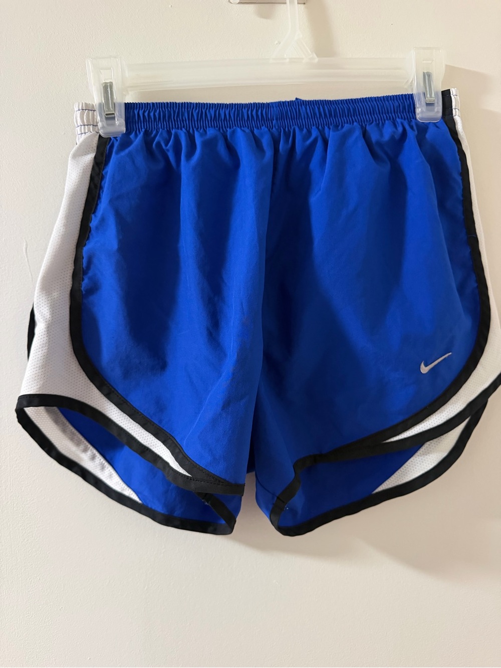 Nike Women's Blue Athletic Running Shorts with White Panels